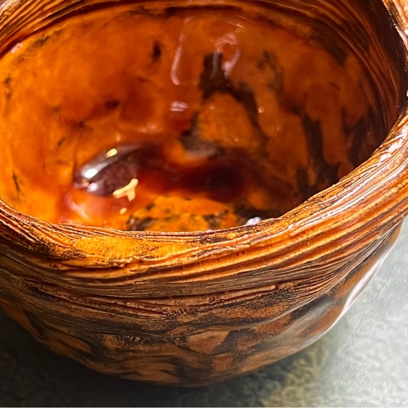 CARMEL AND BLACK Ceramic Pottery Bowl or Planter from my Studio - Picture 7 of 16